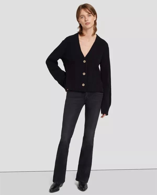 7 For All Mankind: Cashmere Cardigan, Black