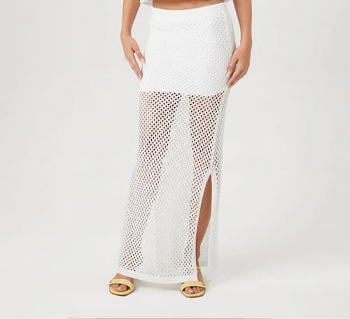 Forever 21: Sheer Crochet Maxi Skirt, Cream | Photo: Forever 21