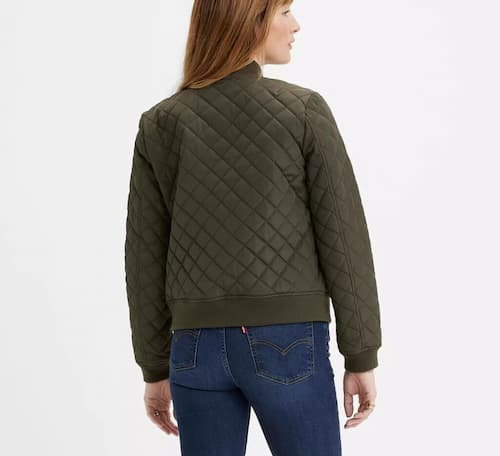 Levi’s Outlet Store: Diamond Quilted Bomber Jacket, Hunter Green | Photo: Levi's