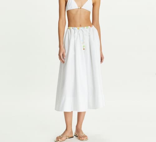 Tory Burch: Beaded Cotton Poplin Skirt | Photo: Tory Burch