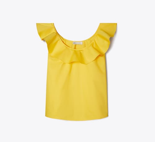 Tory Burch: Cotton Flounce Top, Yellow Lemon | Photo: Tory Burch