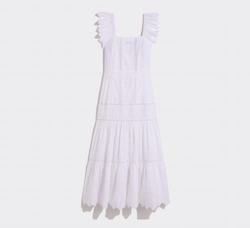 Vineyard Vines: Eyelet Flutter-Sleeve Midi Dress, White Cap | Photo: Vineyard Vines