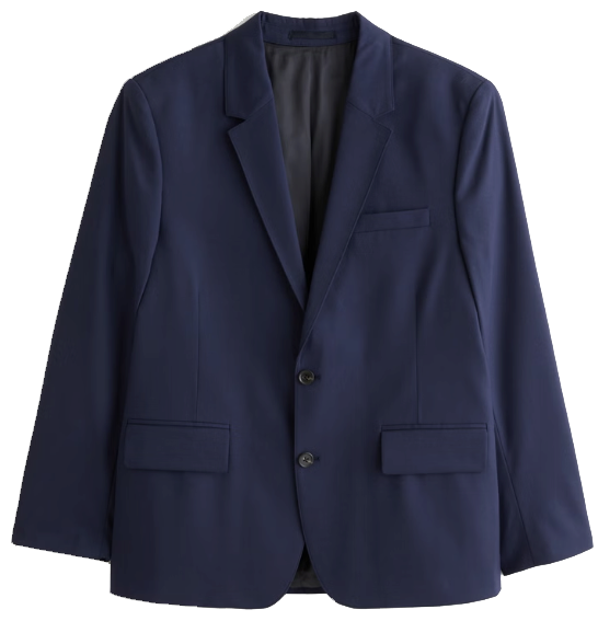 Abercrombie & Fitch A&F Collins Tailored Classic Blazer in Navy Blue