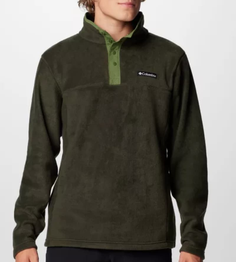 Colombia Factory Store Men’s Steens Mountain Half Snap II Fleece Pullover in Greenscape/Canteen