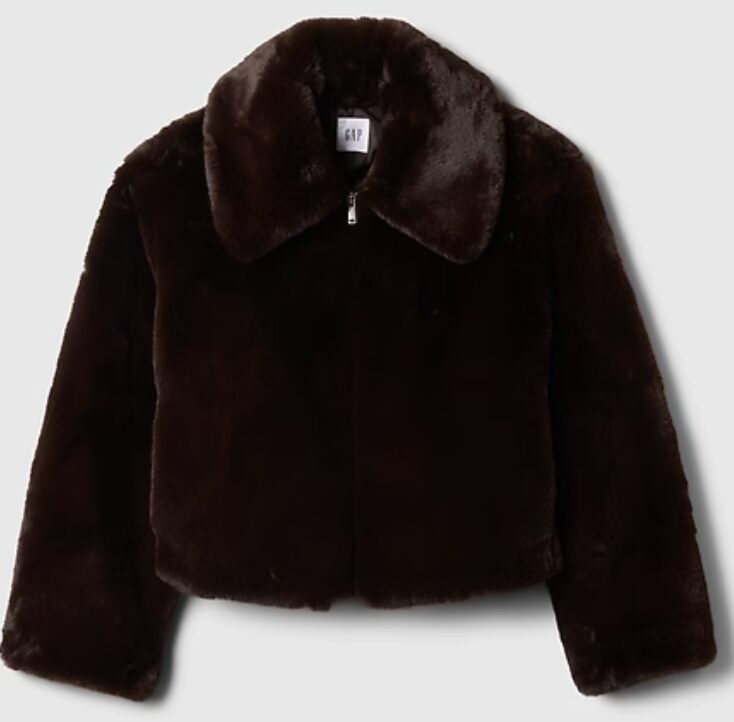 Gap Factory 100% Recycled Relaxed Faux-Fur Jacket in Terra Brown